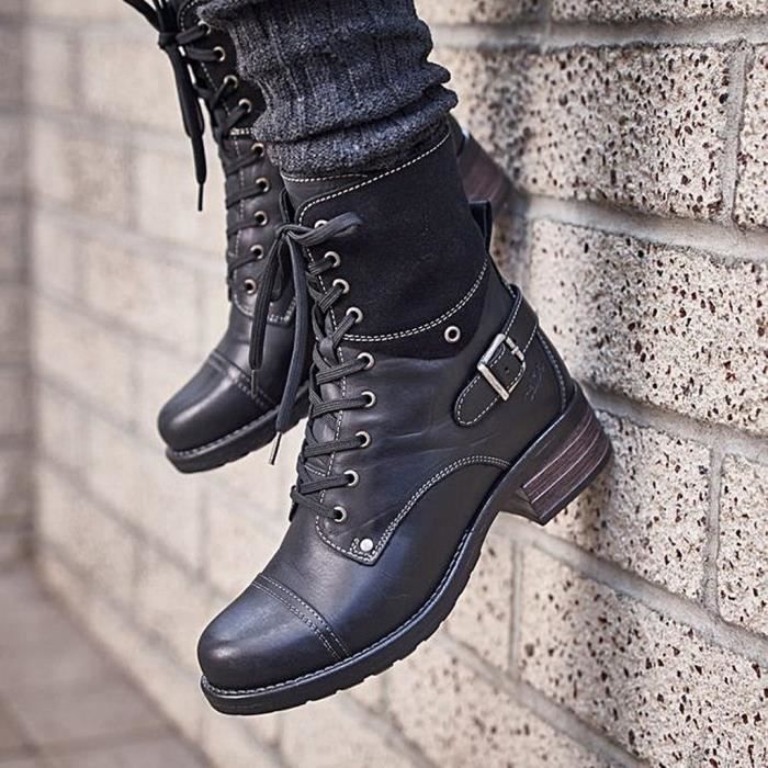 bottines cuir noir