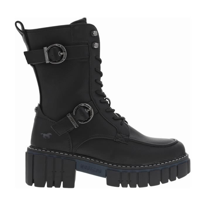 Bottines sales noir plateforme