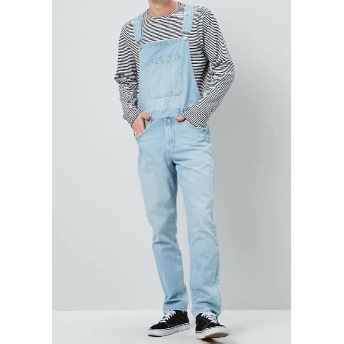 Hommes Denim Salopette Une Pièce Toute La Longueur Déchiré Jeans Combinaison Hommes Slim Casual Jeans Salopette Pantalon Homme Jeans Bleu - Prêt-à-Porter