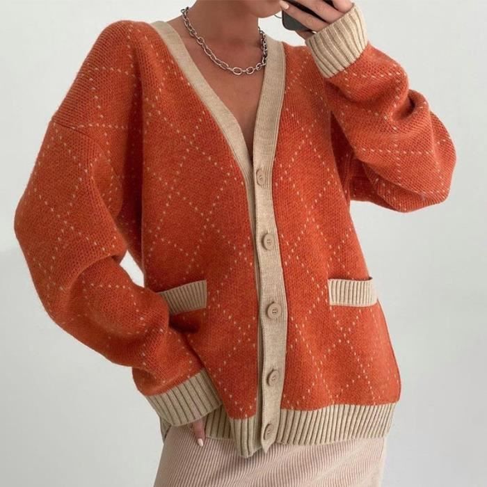 Cardigan store carreaux femme