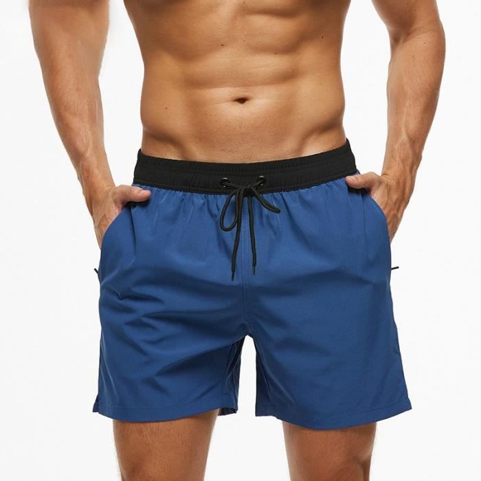 Short 2 En 1 Homme HMIYA Short De Course Homme Séchage Rapide Sport Pantalon Court Avec Poche Zippé(Gris S Short Homme Avec Poche Zippée