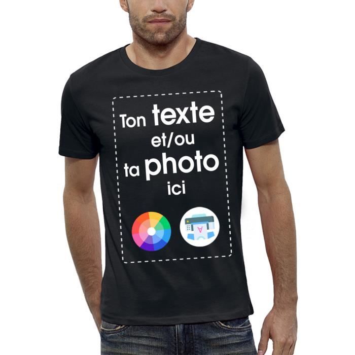 Créez votre propre t-shirt personnalisé avec la photo ou l'image de votre choix - PIXEL EVOLUTION - Homme