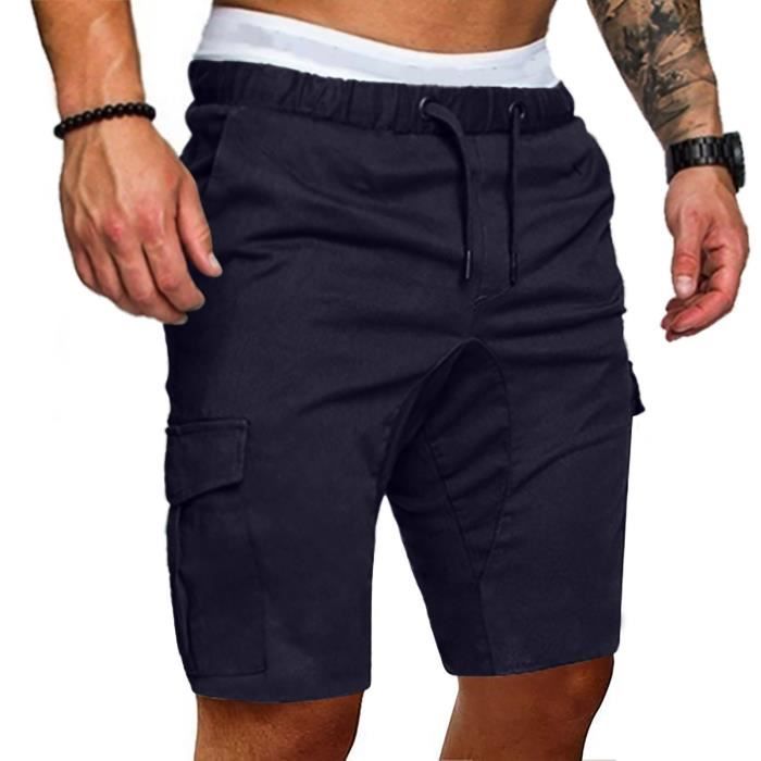 Pantalon Jogging 3/4 Homme - Bermuda Sport Capri - Coton/Polyester - Confortable Et Décontracté