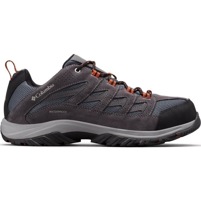 chaussures de trail columbia crestwood waterproof - gris/orange - homme - taille 40,5