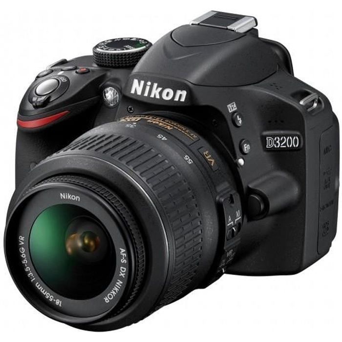 Nikon D3200 Kit 18-55 mm Nikon G VR II (noir)