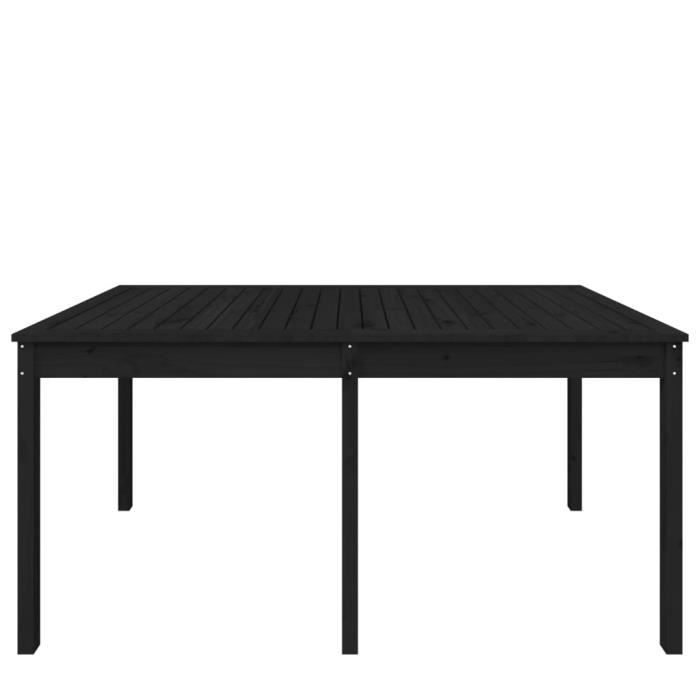 pwshymi-table de jardin noir 159,5x82,5x76 cm bois massif de pin