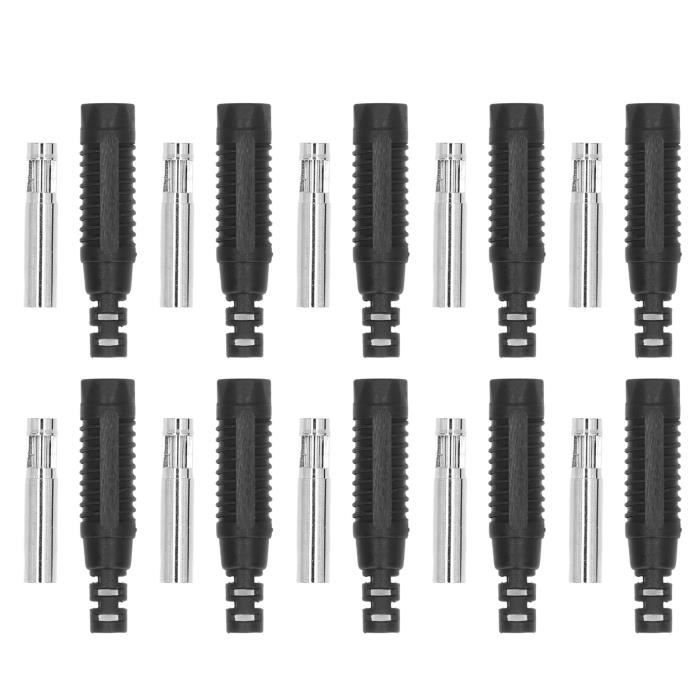 Lot 10 Paires Prises Bananes Femelles 4 Mm Rouge/Noir – Connecteurs à Souder Panneau – 32A CATIII 1000V