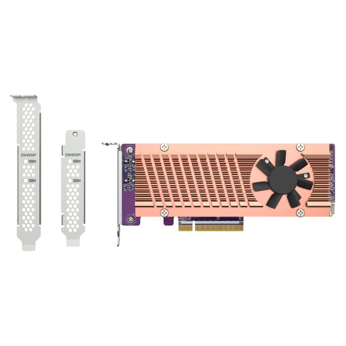 Carte dextension PCIe – QNAP – QM2-2P-384A – M.2 – 32 Gbit/s – Refroidissement actif