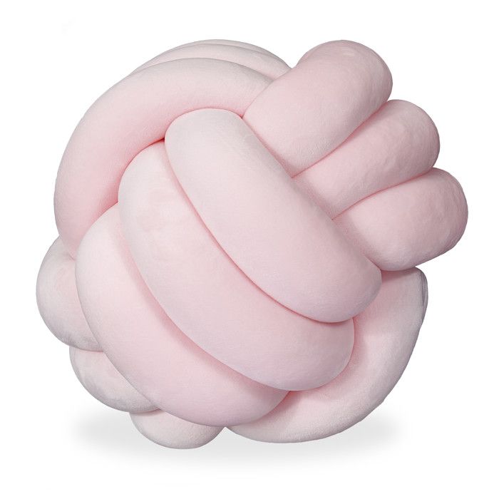 2 coussins noués pour canapé et lit décoratifs style scandinave Ø 25 cm rose