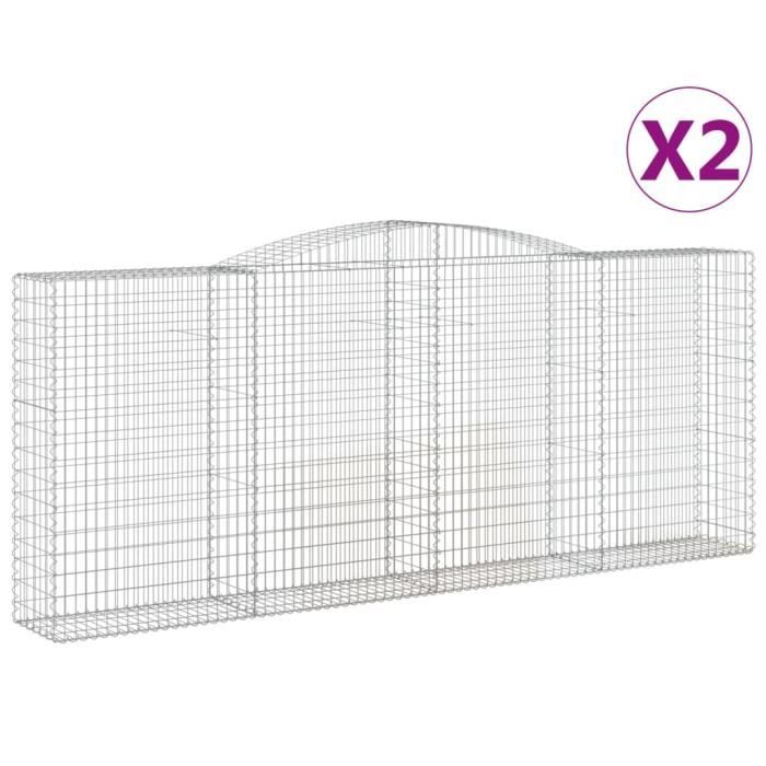 Paniers à gabions arqués 50 pcs 200x30x60/80 cm Fer galvanisé - Panier
