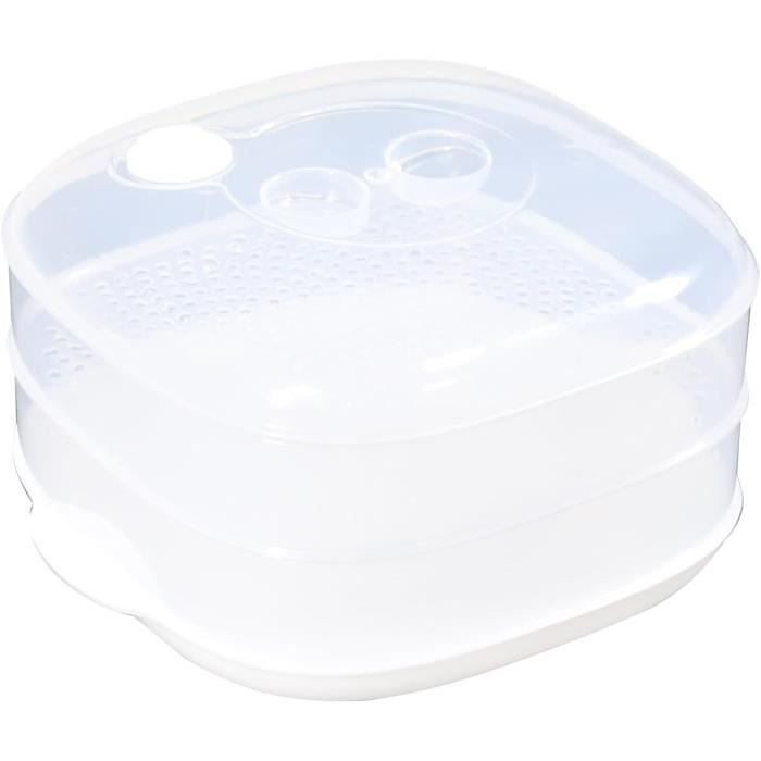 Cuiseur Vapeur Micro-Ondes Four Micro-Ondes Double Couche Cuiseur Vapeur Carré Blanc Simple À Cuiseur Vapeur Micro-Ondes Four Micro-Ondes Double Couche Cuiseur Vapeur Carré Blanc Simple À