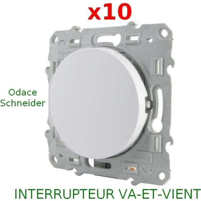 Schneider Odace - Interrupteur Va et Vient - Blanc - Réf : S520204
