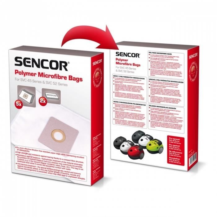 SENCOR SAC POUR ASPIRATEUR SVC45 - 5 UNITÉS WOR...