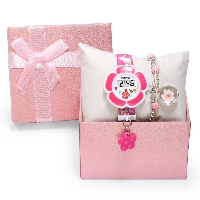 Coffret Montre Fille et Bracelet - Cadeau pour enfants - Fleurs jolie 2021 marque montres numérique rose Coffret Montre Fille et Bracelet - Cadeau pour enfants - Fleurs jolie 2021 marque montres numérique rose