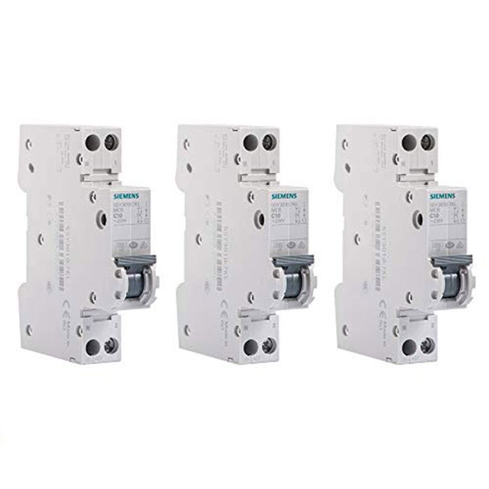 SIEMENS 5SY3010 7KL LOT 3 DISJONCTEURS MODULAIRES 4 5kA 1+N POLES COURBE C - vue 3