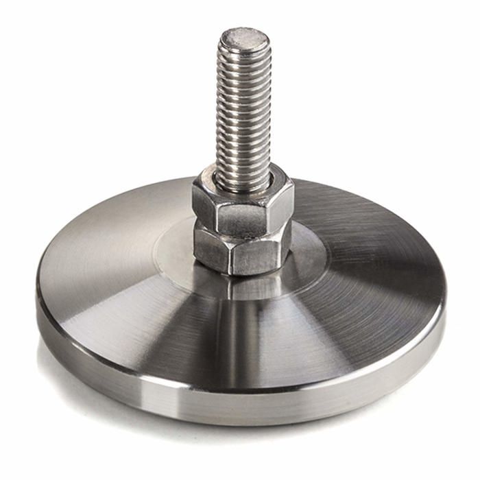 SOTECH Vis de réglage M8 x 30 mm Ø 58 mm Acier inoxydable véritable (SS201) réglable en hauteur avec pied en caoutchouc