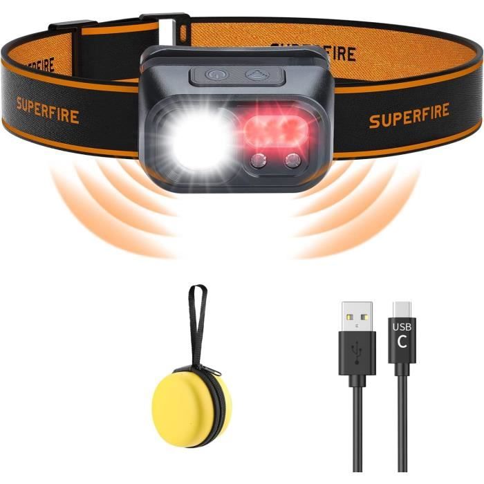 Lampe Frontale Led Rechargeable Par Usb, Super Lumineuse 5000 Lumens, 7