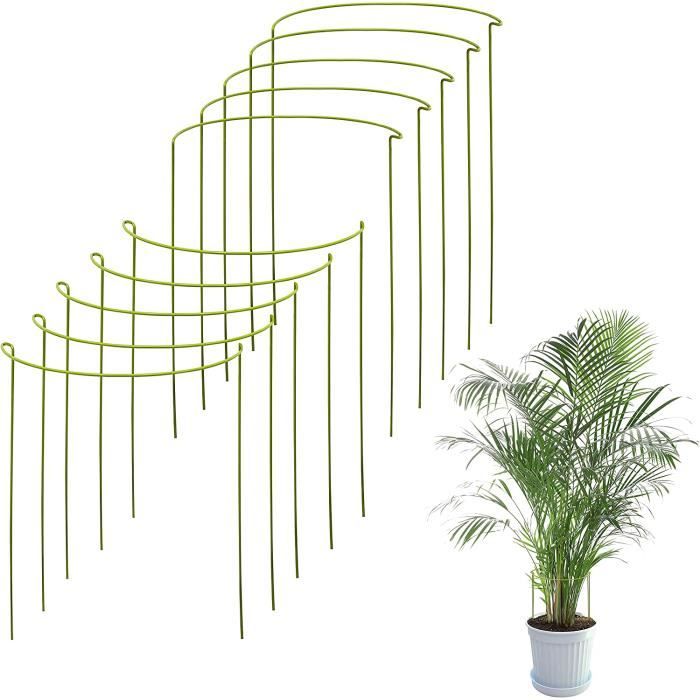 75 Tuteurs Plantes Avec Mousquetons - Support Grimpantes Intérieur/Extérieur - Réglable Hauteur - Vert