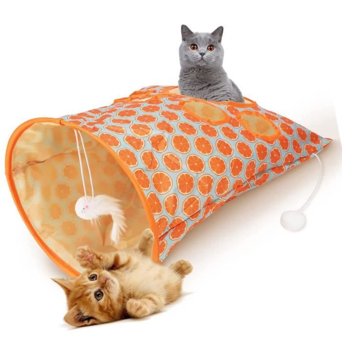 Comparer les prix de SURENHAP Sac tunnel pour chat Sac Tunnel pliable pour chat, 5 trous interactifs, sons froissés, seau de forage animalerie jouet