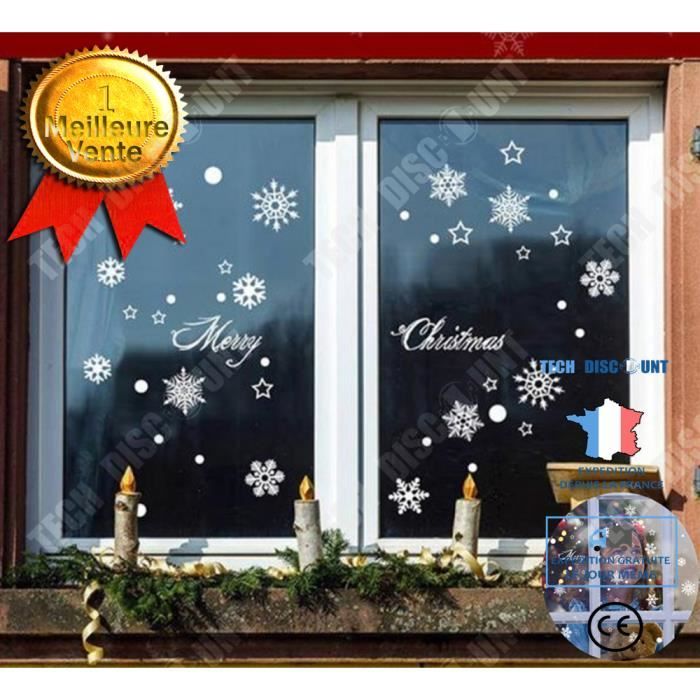Lot De 300 Autocollants Fenêtre Noël - Renne, Flocons De Neige, Sapin… En PVC Réutilisable - Décoration Statique Pour Vitres