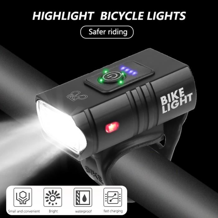 Eclairage Vélo Etanche Lumière Arrière 5 Modes Lampe LED Avant Puissante