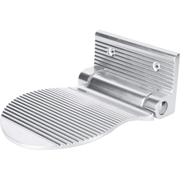 Repose-pieds De Douche Antidérapant En Aluminium - Pédale De Douche Rectangulaire Noire, Moderne Et Pratique