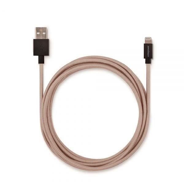 USBEPOWER Câble tressé MicroUSB 2,1A 2,5m -Corail