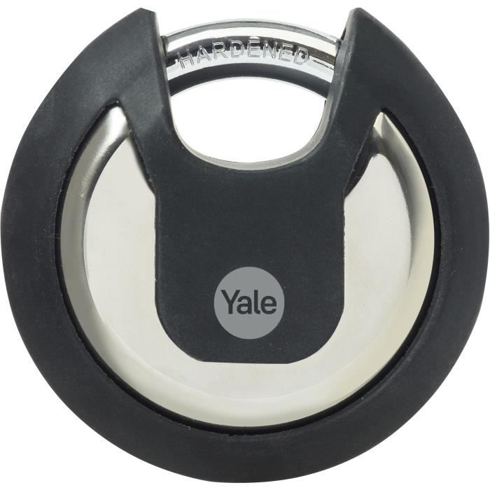 Cadenas à disque inox - YALE - Y130B/70/116/1 - 70 mm - Anse protégée acier cémenté - 3 clés