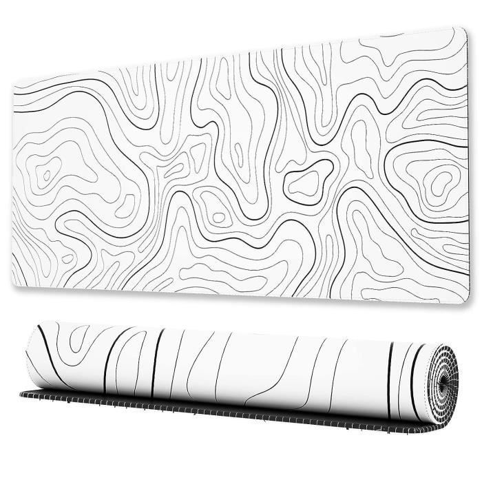 Tapis de Souris Gaming - 900 x 400 mm - Base en Caoutchouc Antidérapant Surface - avec pour Jeux et Bureau - texture de la carte