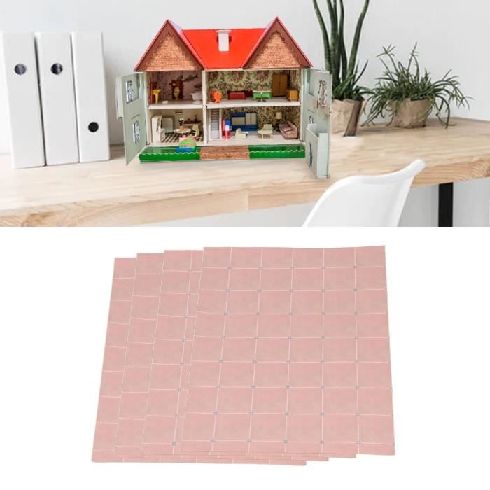 Revêtement De Sol Miniature Motif Brique Pour Maison De Poupée - 100 X 9 Cm, PVC Et Feutre - Décoration Village De Noël Et Diorama