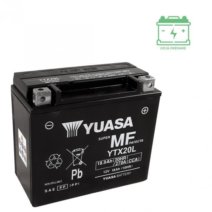 Batterie ytx20l yuasa 12v18ah sans entretien - agm active usine
