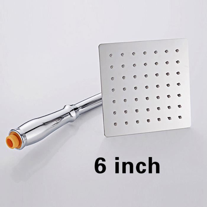 Pommeau De Douche Pluie 50x50cm - Acier Inoxydable Chromé, Buses Silicone, Débit Uniforme