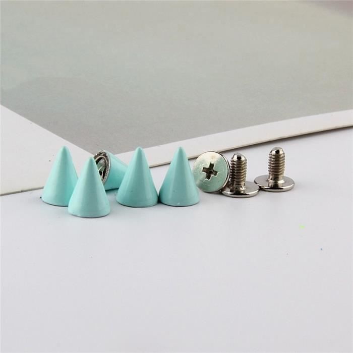 50 Goujons à Pointes Cônes 7x10mm – Rivets Arrière à Vis – Vert – Uxcell