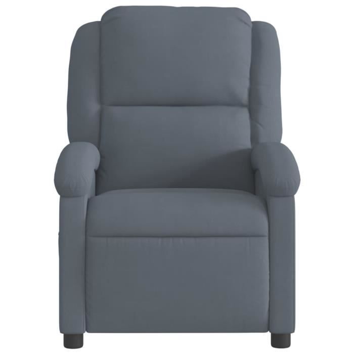 Fauteuil inclinable électrique gris foncé velours Fauteuil inclinable électrique gris foncé velours