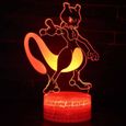 3D Mewtwo Lampe Pokemon GO Illusoire Veilleuse LED 7 Couleurs Télécommande Touch Chambre Décoration Lampe de Table Enfant ED4815-1