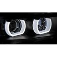 Paire de feux phares BMW serie 3 E90 / E91 05-08 xenon angel eyes led 3D noir-1