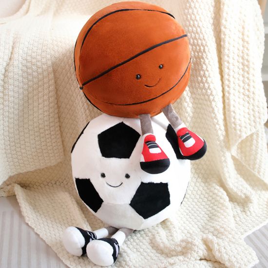 Peluche Basket-ball – Oreiller Moelleux En Peluche Avec Pieds Et Mains, Doux Et Réconfortant, Cadeau Pour Fans De Sport