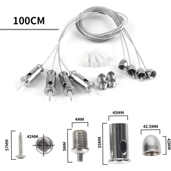 4 Pcs Suspension Fil Suspension Luminaire Cable en Acier Inoxydable Kit,  Suspension Luminaire Suspension Cadre Photo Kit de Sus A25 - Cdiscount  Maison