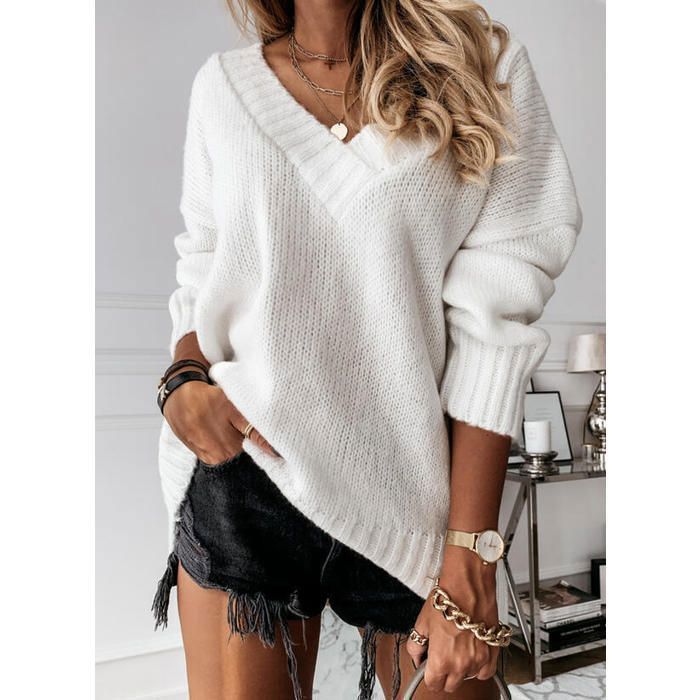 Pull de Noël Femme en Tricot INSFITY - Col Rond Manches Longues - Tissu