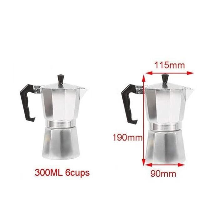 Cafetière Moka Pot, 6 Tasses Moka Cuisinière Expresso, Cafetiere
