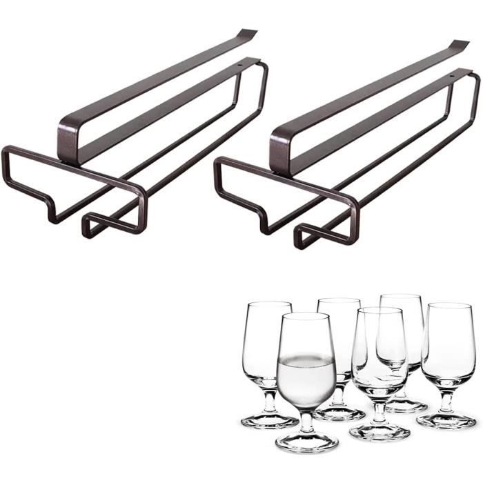 Abcsea 45 cm support de verre à vin, porte-verre à vin, porte-verres suspendu sous le placard, 1PCS (2 rangées