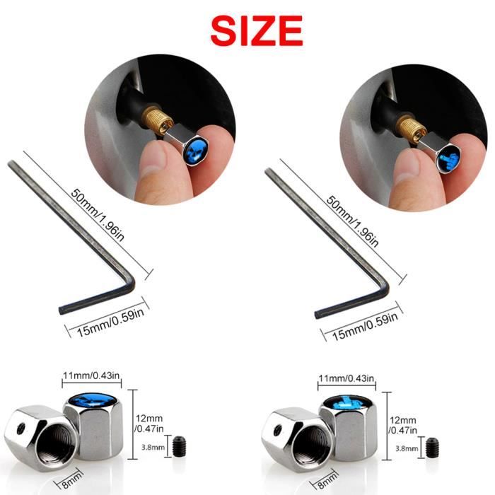 Lot De 4 Capuchons Anti-Poussière En Aluminium Pour Pneus - Vélos, VTT, Voitures, Poussettes