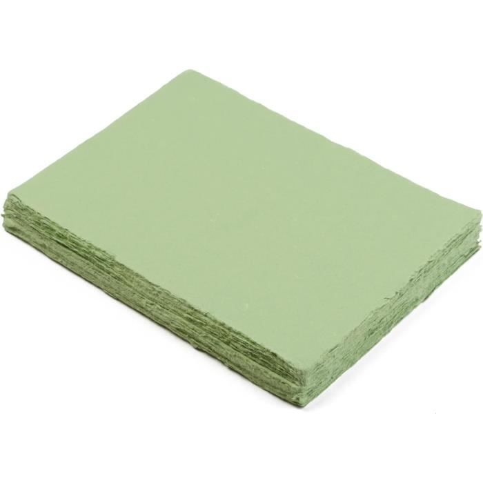 Paquet De 20 Feuilles Papier Aquarelle Blanc Bords Frangés 6x4 Pouces 300 GSM - Papier Texturé Coton Pour Art, Invitations & DIY