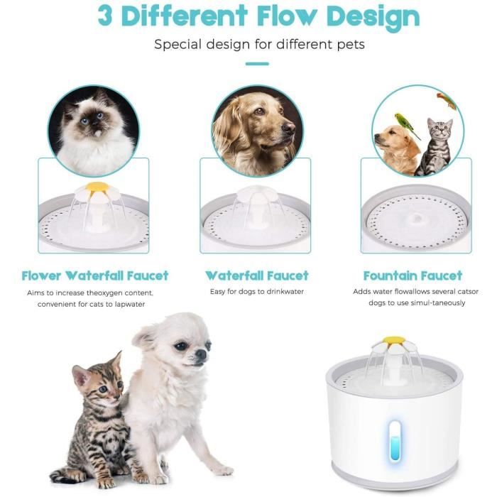 Fontaine à eau pour chat blanche et verte Cat-it Flower - 3 L