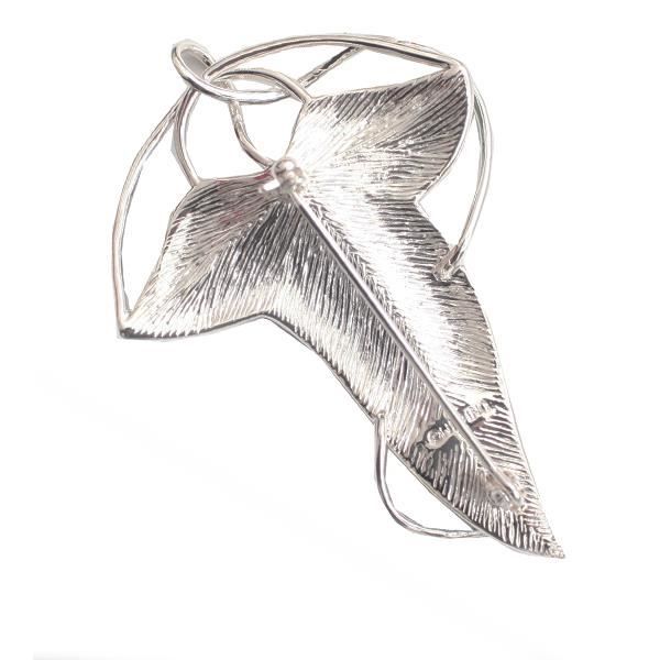 Broche Vintage Feuille Torsadée - Cristaux Sur Métal Couleur Argent, Occasion (référence F6)