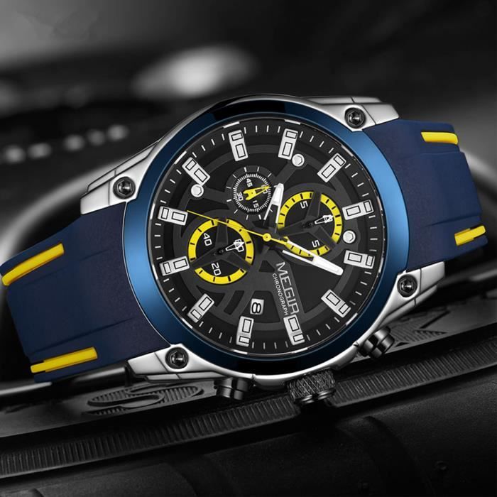 Montre Homme Chronographe marque de Luxe 2020 Sport tanche
