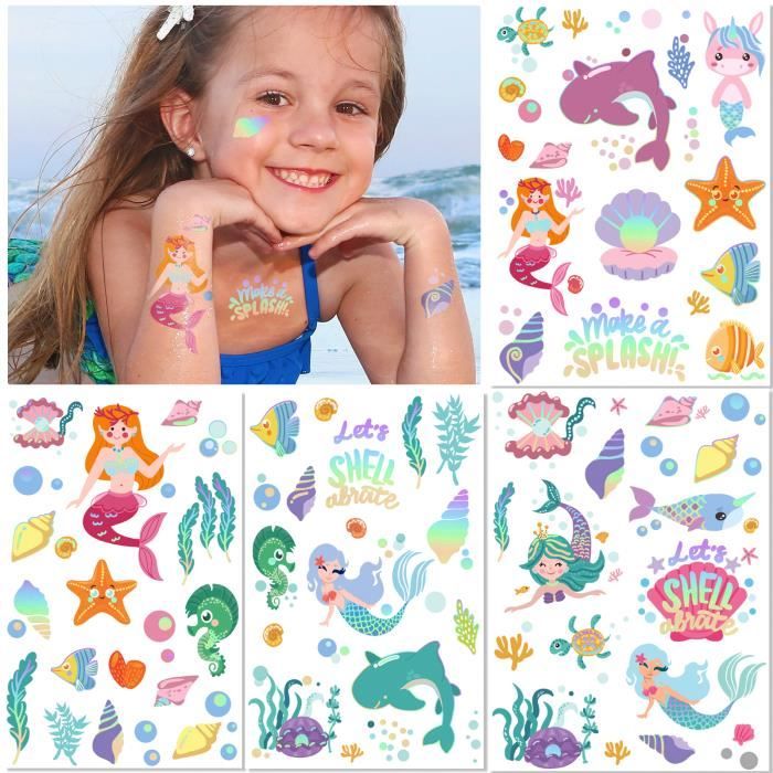 Tatouage Enfant Tatouages Temporaires Camion Métallisé Pour Enfants - 60 Designs Brillants Party Décorations Fête Garçon