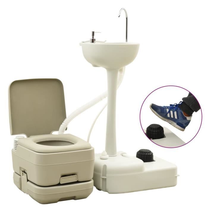 COSTWAY Toilette Portable Camping-Seau 5L-WC Chimique-Porte-papier