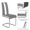 AKALNNY Lot de 2 chaises de salle à manger - Simili gris et blanc - Style contemporain - chaise de bueau-2
