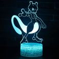 3D Mewtwo Lampe Pokemon GO Illusoire Veilleuse LED 7 Couleurs Télécommande Touch Chambre Décoration Lampe de Table Enfant ED4815-2